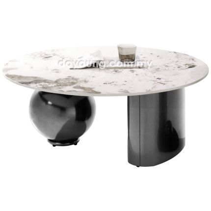 FORSYTH II (Ø90cm Ceramic, Titanium) Coffee Table