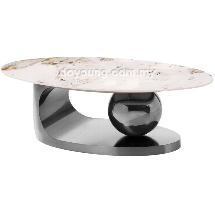 FORSYTH (Oval130x70cm Ceramic, Titanium) Coffee Table