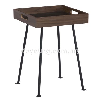 GALBY (▢40H55cm Walnut) Side Table with Removable Frame