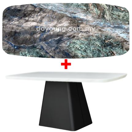OLUCE (210x110cm - Lasered Natural Stone, Green) Dining Table