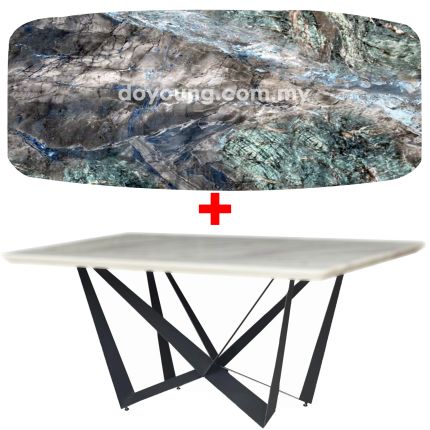 SKORPIO II (180x100cm - Lasered Natural Stone, Green) Dining Table