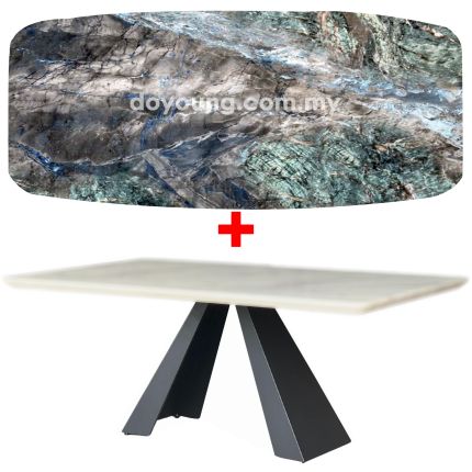 ELIOT II (180x100cm - Lasered Natural Stone, Green) Dining Table