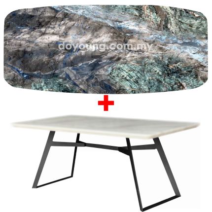 CLIPPER III (180x100cm - Lasered Natural Stone, Green) Dining Table