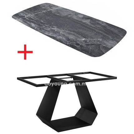 GERALT (160cm Ceramic - Black) Dining Table