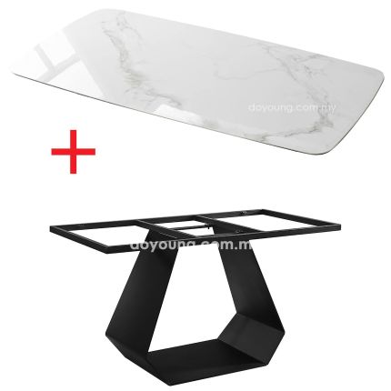 GERALT (160/180cm Ceramic/ Faux Marble/ Sintered Stone) Dining Table