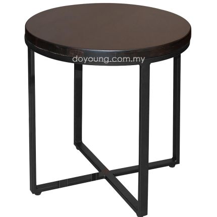 GERDA (Ø46H50cm Dark Brown) Rubberwood Side Table