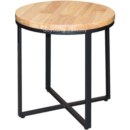 GERDA (Ø46H50cm Oak) Rubberwood Side Table