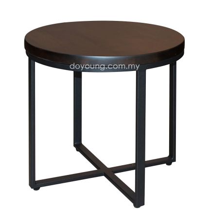 GERDA (Ø46H45cm Dark Brown) Rubberwood Side Table