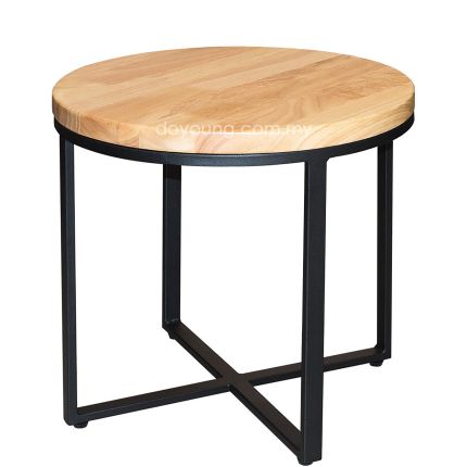 GERDA (Ø46H45cm Oak) Rubberwood Side Table