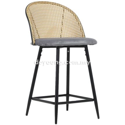 GILES (SH60cm PP Rattan, Velvet) Counter Chair