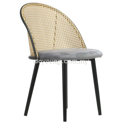 GENIE (PP Rattan, Velvet - Grey) Side Chair