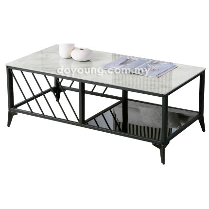 GRISS (120x60cm Ceramic, Black) Coffee Table