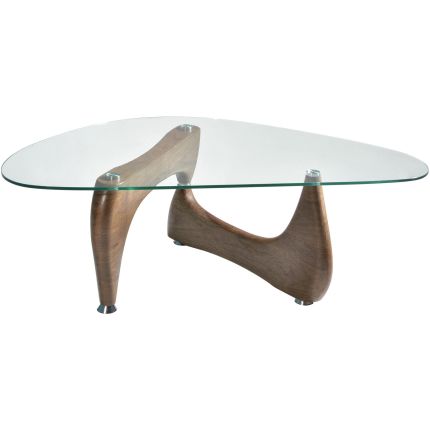 NOGUCHI II (Δ120cm Veneer) Coffee Table with Tempered Glass (replica)