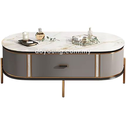 MICHELA (Oval130x70cm Rose Gold, Ceramic) Coffee Table