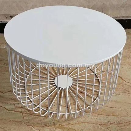WIRE (Ø60cm White) Coffee Table (MDF Top replica)*