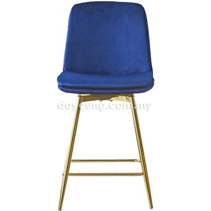 HALDAR (SH62cm Gold, Velvet) 360° Swivel  Counter Chair