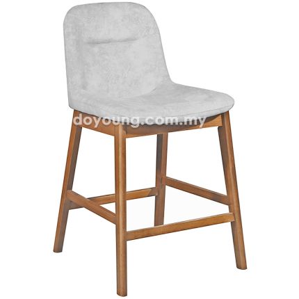 HALDEN III  (SH61cm Walnut, Light Grey) Chesterfield Counter Chair