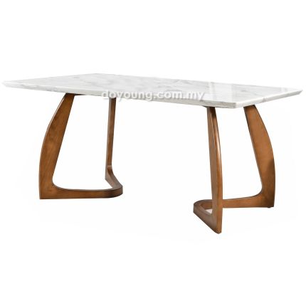 HALVARD II (160x90cm Faux Marble, Walnut) Dining Table