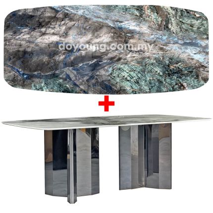 HARINGTON II (180x100cm Lasered Natural Stone - Green) Dining Table