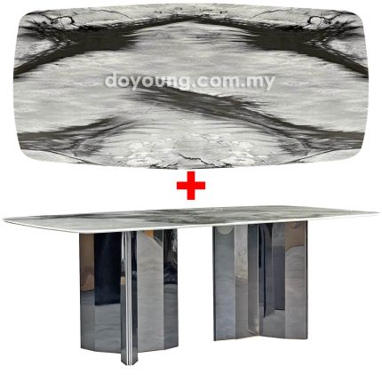 HARINGTON II (180x100cm Faux Marble - Dark Grey) Dining Table
