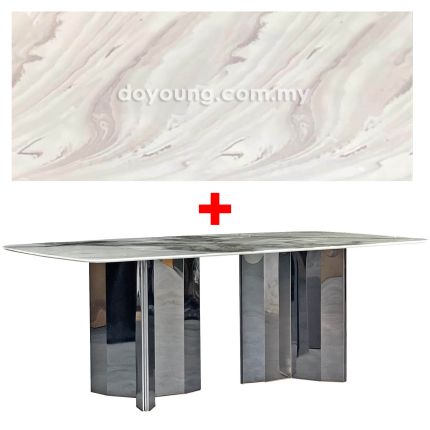 HARINGTON II (180x100cm Faux Marble - Light Grey) Dining Table