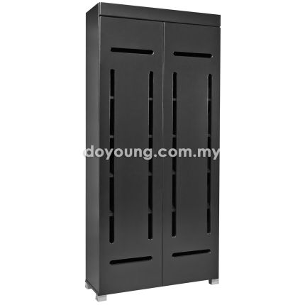 HASTING II (79H178cm Black) 2 Door Shoe Cabinet 