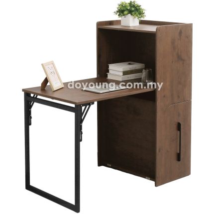 HAWKIN (110x60cm) Foldable Working Desk with Side Cabinet