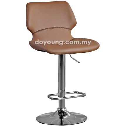 HAXTRE II (Faux Leather - Brown) Hydraulic Counter-Bar Chair