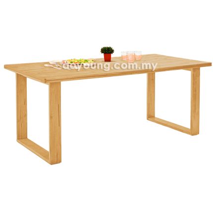 BAYLEN+ (150x90cm Rubberwood - Yellow Oak) Dining Table (CUSTOM)