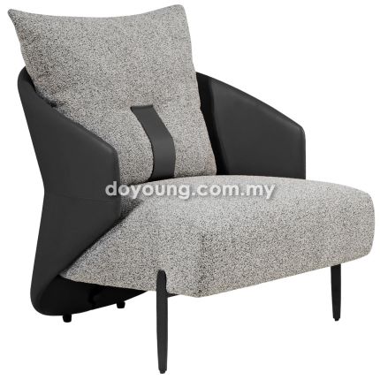 HELUVA II (73cm Fabric, Faux Leather - Dark Grey) Armchair