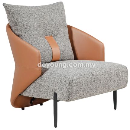 HELUVA II (73cm Fabric, Faux Leather - Brown) Armchair