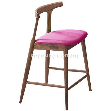 ILLUNA II (SH66cm Walnut, Pink) Counter Chair