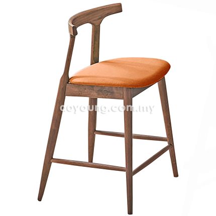 ILLUNA II (SH66cm Walnut, Orange) Counter Chair