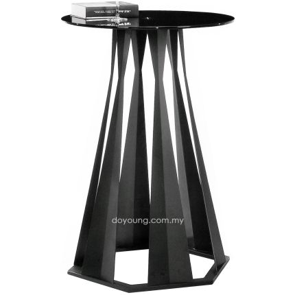 ULYANA (Ø65cm) Bar Table with Glass Top