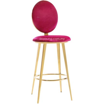 BARON (SH76cm Gold, Maroon) Bar Chair (EXPIRING)