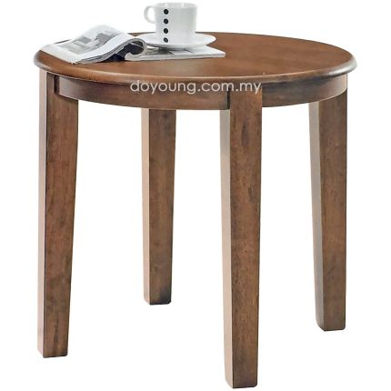 TOBIN (Ø60H58cm Rubberwood - Walnut) Side Table