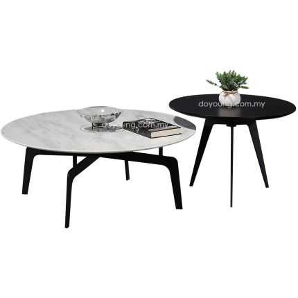 VIERA II (Ø90,60cm Set-of-2 Faux Marble, Veneer) Coffee Tables (PG SHOWPIECE X1)