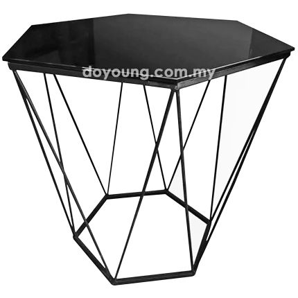 RORRIC IV (Ø61H60cm Black Glass) Side Table