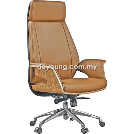 NALDO (Faux Leather - Brown) Highback Director Chair with Recliner