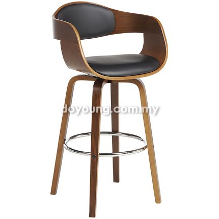 BRODY IV (SH77cm Faux Leather) 360° Swivel Bar Chair*