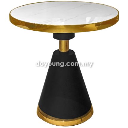 VONTELL IV (Ø60H63cm Ceramic, Gold) Side Table