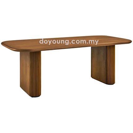 INDIRA+ II (210x95cm Semangkok - Walnut) Dining Table (CUSTOM)