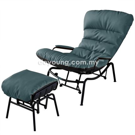ISELIN (Faux Leather - Green) Relaxer with Footstool