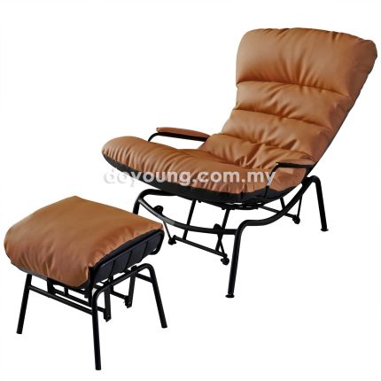 ISELIN (Faux Leather - Brown) Relaxer with Footstool
