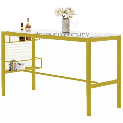 THILLA (150H91cm Faux Marble, Gold) Counter Table