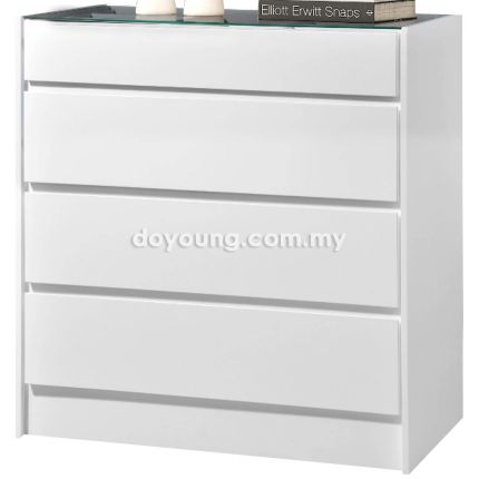 IVANIA II (100H100cm Glass) Chest of Drawers with Jewellery Compartment