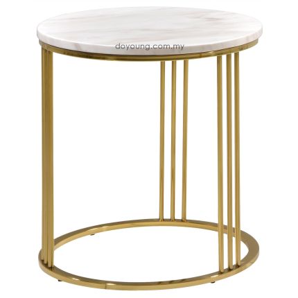 THORIA (Ø50H56cm Gold,Faux Marble) Side Table