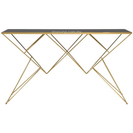 DAVEN (140cm Gold) Console Table with Tempered Glass Top