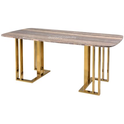 HARPER+ (180x91cm Gold, Faux Marble) Dining Table