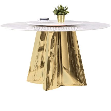 STARLET II (Ø135cm Lasered Natural Stone) Dining Table with Lazy Susan